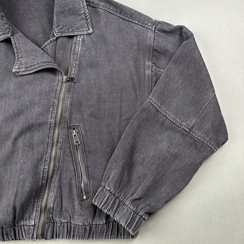 Baevely Böhme Women's Black Denim Light Wash Size Medium Collared Jacket - Picture 5 of 12